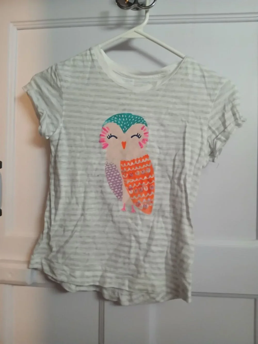 Cat and Jack Medium (7/8) Owl T Shirt Girls